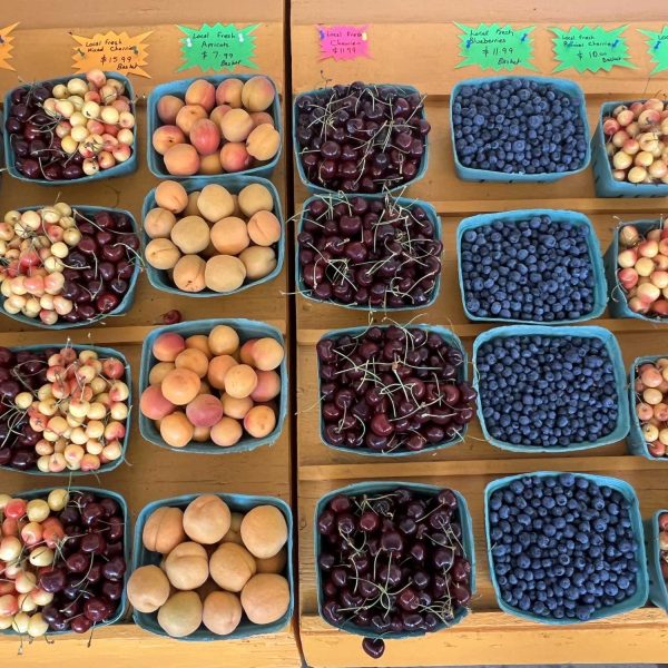 Peach-King-berries-cherries