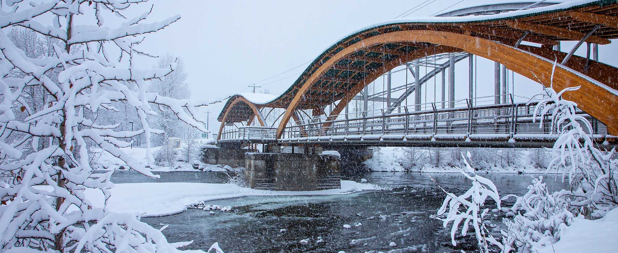 Bridge in snow