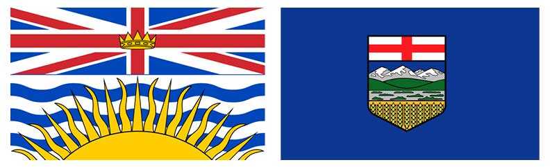 BC and Alberta flags