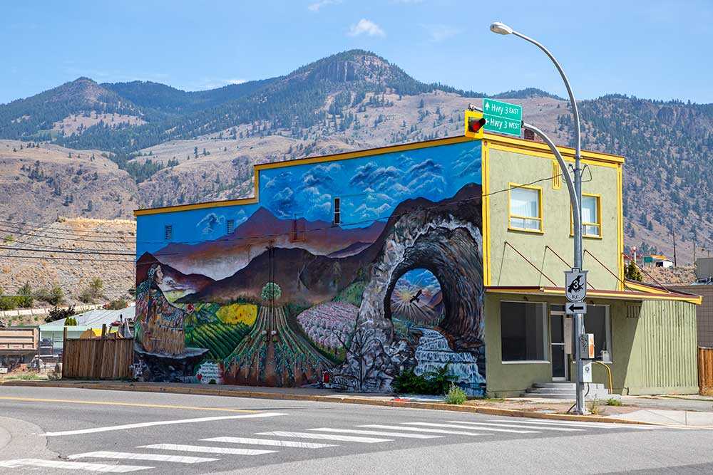 Find murals throughout the town, Keremeos